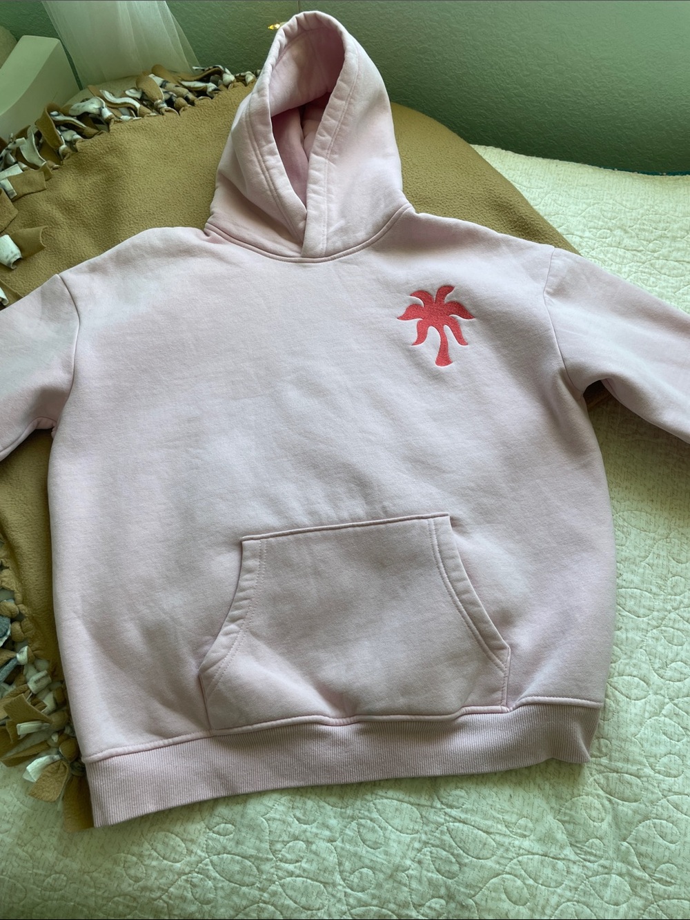 Pink Palm Puff Hoodie- Everything Comes In Waves - Picture 8 of 8